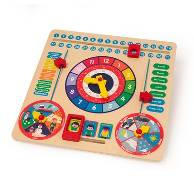 Horloge calendrier en bois OXYBUL 