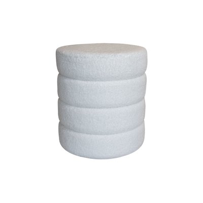 Pouf en tissu teddy et structure en bois NOW'S HOME