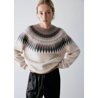 Pull jacquard à col rond MANGO