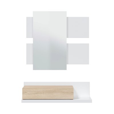 Console suspendue avec 1 tiroir et 1 miroir L75 cm - TEKKAN CALICOSY