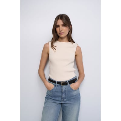 TOP EN MAILLE CÔTELÉE SALSA JEANS