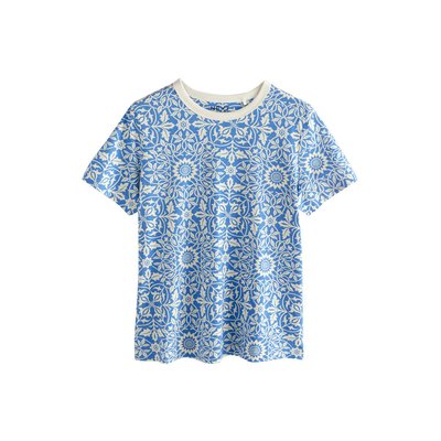 T-shirt basique pur coton rayé ras du cou NEXT