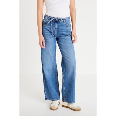 Jean wide leg ceinture taille standard CACHE CACHE