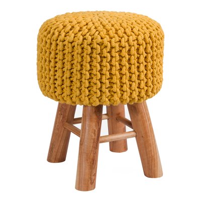 Petit tabouret tricot en coton (à l'unité) - LISA RENDEZ-VOUS DÉCO
