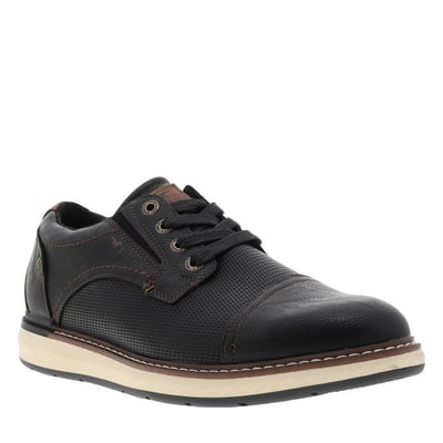 Derbies noires à talon plat munies de lacets et de soufflets élastiqués MUSTANG