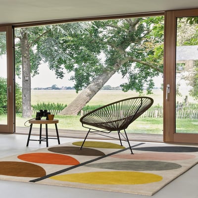 Tapis salon et chambre fait à la main en laine motif seventies GIANT UN AMOUR DE TAPIS