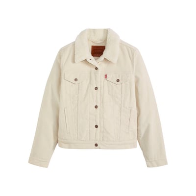 Blouson côtelé en coton écru avec un col chemise et doublure sherpa LEVI'S
