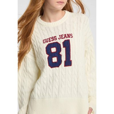 Pull En Maille Torsadée Col Rond 81 GUESS JEANS