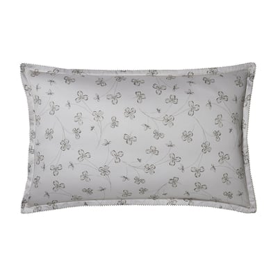 Taie d'oreiller imprimée en satin de coton bio, QUATRE FEUILLES ALEXANDRE TURPAULT