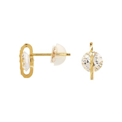 Boucles d'oreilles en or 375 et oxyde de zirconium CLEOR