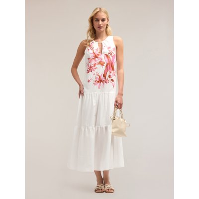 Robe longue sans manches en popeline de coton à imprimé floral MOTIVI