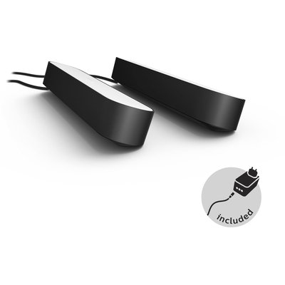Lampe connectée HUE W&C Play x2 avec alim. Noir PHILIPS
