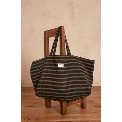 Grand tote bag en coton recyclé beige Maison 123