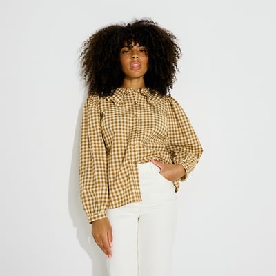Chemisier col claudine vichy GRAIN DE MALICE