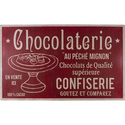 Plaque décorative en fer Commerce 122.5 x 74 cm Chocolaterie ANTIC LINE CRÉATIONS