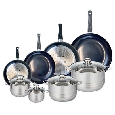 4 poêles 20/24/28/32cm + 4 faitouts 12/14/20/24cm PRIMA BRILLANT ELO