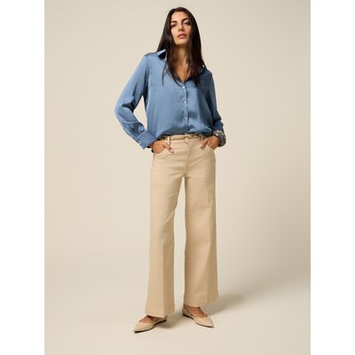 Pantalon palazzo réalisé en tissu mélangé OLTRE