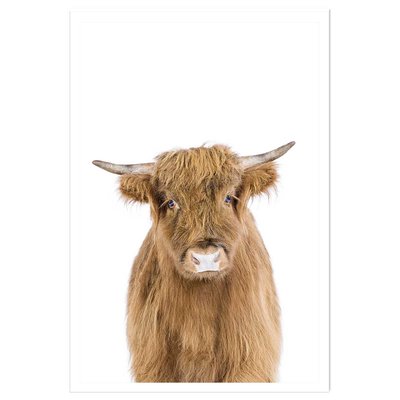 Affiche enfant bébé vache HEXOA