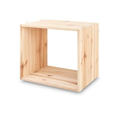 Stackable storage box in massive wood pine - KUBUS EUROPE & NATURE 