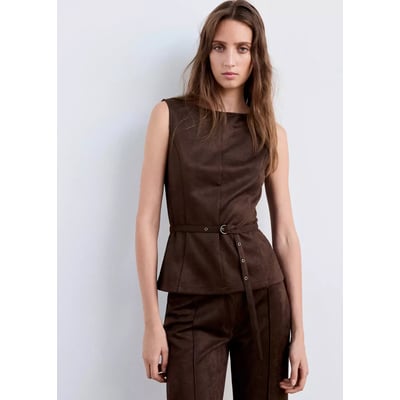 Top en daim avec ceinture intégrée MANGO