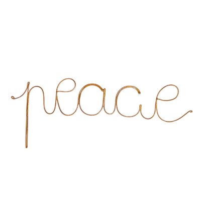 Mot fil de laiton doré "PEACE" HOME MAISON