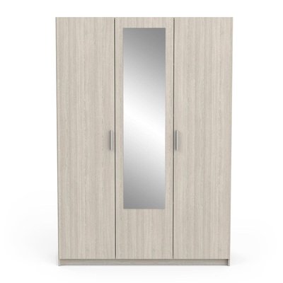 Armoire 3 Portes 1 Miroir avec Penderie L133,5 cm - Pricy3 CALICOSY