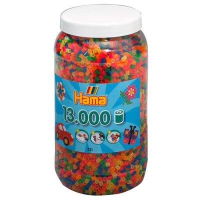Pot de 13000 perles fluorescentes à repasser HAMA