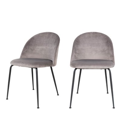 Lot de 2 chaises en velours et métal  - GENEVE HOUSE NORDIC
