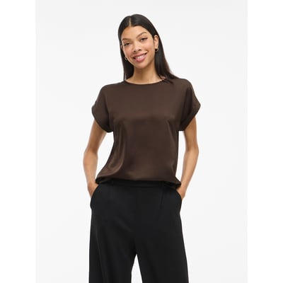 Satin Crew Neck T-Shirt VILA