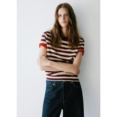 T-shirt manches courtes rayures MANGO