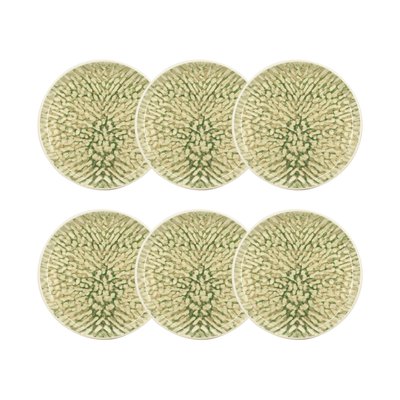 Lot de 6 assiettes à dessert en grès 20cm, JADE NOVASTYL