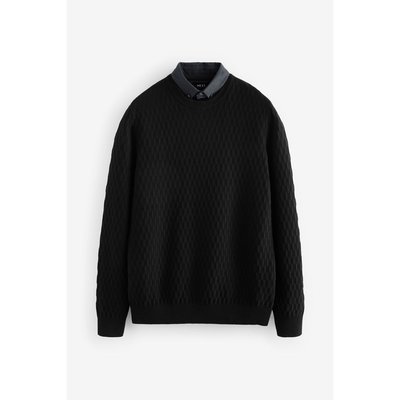 Pull ras du cou avec col style chemise NEXT
