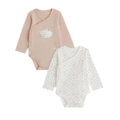 Lot de 2 bodies bébé manches longues ouverture croisée Doucette PETIT BEGUIN