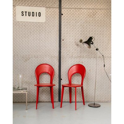 Paire de chaises en cuir Alma N°310 - Bon état DEBONGOUT