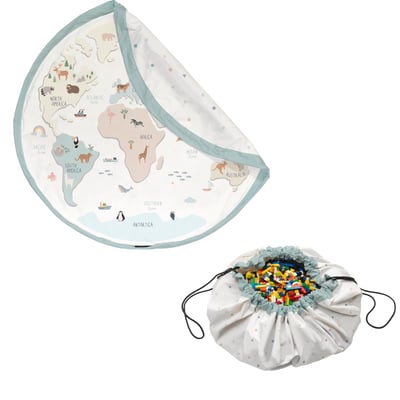 play&go - tapis de jeu & sac à jouets - worldmap colour PLAY ET GO