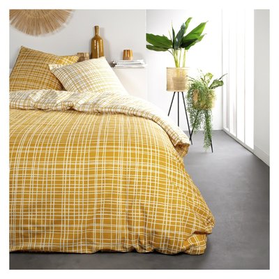 Parure de lit coton 2 personnes imprimé rayures SUNSHINE TODAY