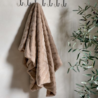 Chevron Rabbit Fur Throw SO'HOME