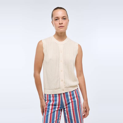 Gilet sans manche en coton lin MONOPRIX