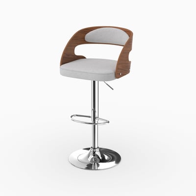 Chaise de bar réglable 62/84 cm en tissu - LOUIS MAISON PAVANE