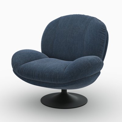 Fauteuil pivotant en tissu effet velours - RICCI MAISON PAVANE