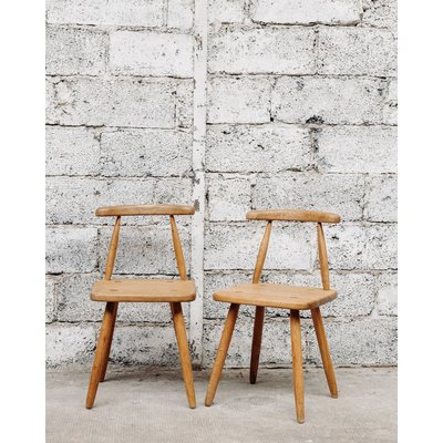 Paire de chaises en bois Alma N°212 - Bon état DEBONGOUT