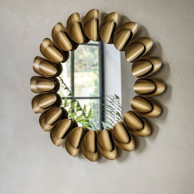 94cm Bronze Metal Round Mirror SO'HOME
