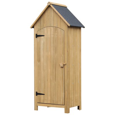 Armoire de jardin 1 porte 3 étagères toit bitumé bois sapin OUTSUNNY