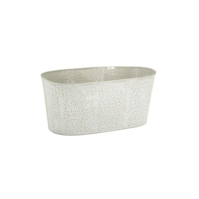 Corbeille ovale en métal laqué motif floral 29 x 15 x 13 cm AUBRY GASPARD