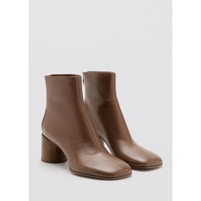 Bottines cuir talon bloc MANGO