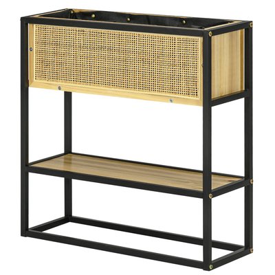 Jardinière sur pied style naturel avec étagère OUTSUNNY