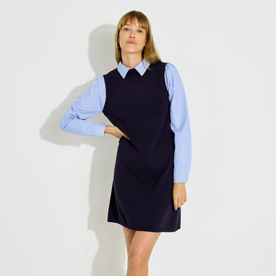 Robe courte 2-en-1 pull et chemise GRAIN DE MALICE