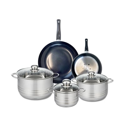 Batterie 2 poêles 20/28cm + 3 faitouts 16/20/24cm PRIMA BRILLANT ELO