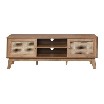 Meuble TV 2 Portes en Cannage Rotin L140 cm - PALMO CALICOSY
