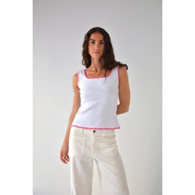 Top côtelé liserés crochet MIRIAM MINDTRAVELER